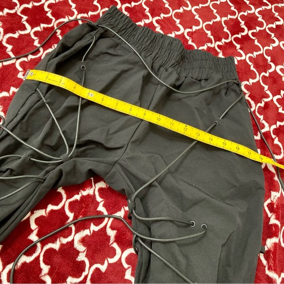 Maniere de Voir black lace up bondage joggers - Picture 8 of 15